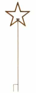 Bougeoir en fer étoile 33,5 x h120cm a piquer lot de 2 pièces