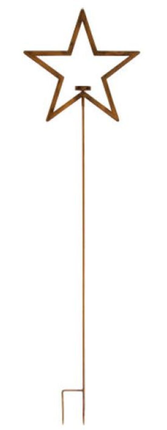 Bougeoir en fer étoile 33,5 x h120cm a piquer lot de 2 pièces