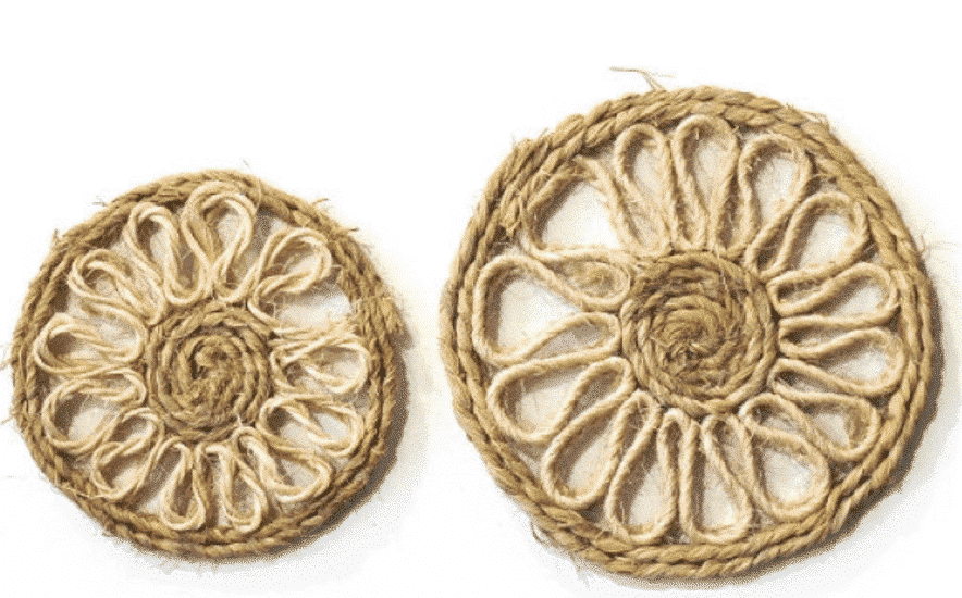 Dessous de plat en sisal naturel 11 cm lot de 6