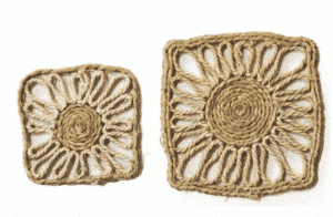 Dessous de plat en sisal naturel 15x15cm lot de 6
