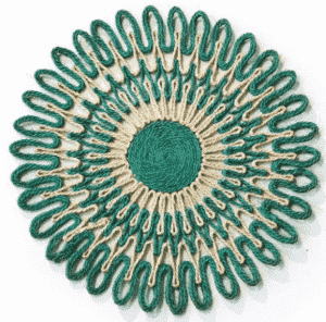Dessous de plat en sisal vert 38 cm lot 2