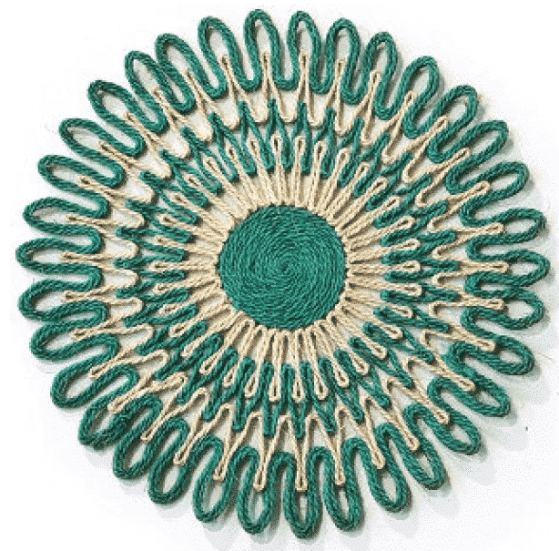 Dessous de plat en sisal vert 38 cm lot 2
