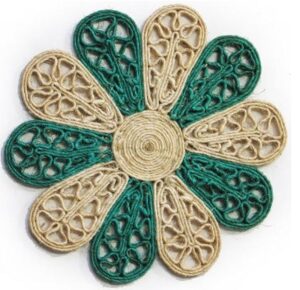 Dessous de plat en sisal vert 42 cm lot de 2