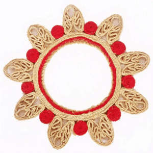 Dessous de plat en sisal rouge 38 cm