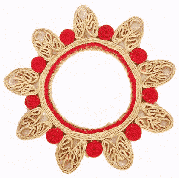 Dessous de plat en sisal rouge 38 cm