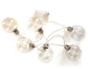 6 Grandes boules LED, D 8 cm , 4 Leds dans chaque boule, avec boîtier à piles