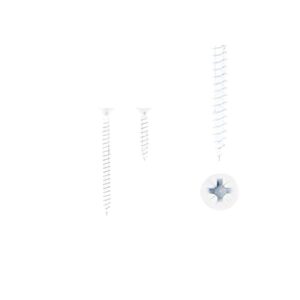 1 kit composés de  2 vis 4×25 mm + 2 vis 4×50 mm Vernis blanc mat Lot de 25