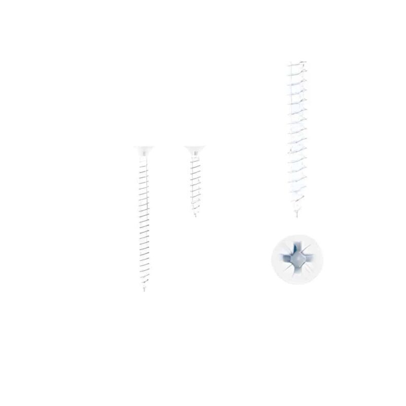 1 kit composés de  2 vis 4x25 mm + 2 vis 4x50 mm Vernis blanc mat Lot de 25