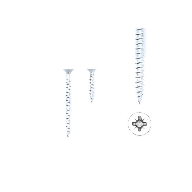 1 kit composés de  2 vis 4x25 mm + 2 vis 4x50 mm argent brillant Lot de 25