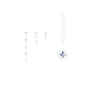 1 kit composés de  3 vis 35×16  + 3 vis 4×25 + 3 vis 4×50 Vernis blanc mat Lot de 25