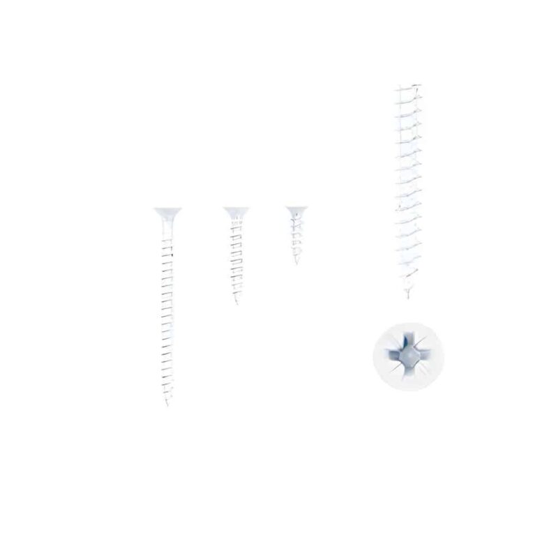 1 kit composés de  3 vis 35x16  + 3 vis 4x25 + 3 vis 4x50 Vernis blanc mat Lot de 25