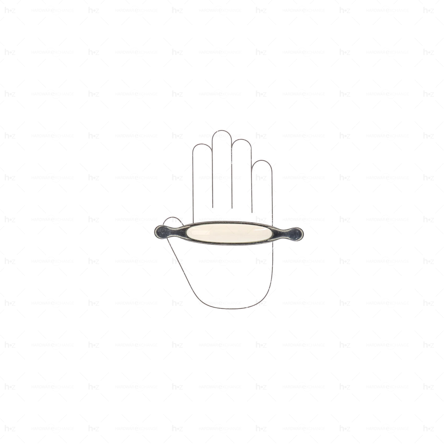 Poignée pour meubles en zamac et Porcelaine Entraxe 128mm Ivoire rustique - Beige, Zamak - Imagen 3