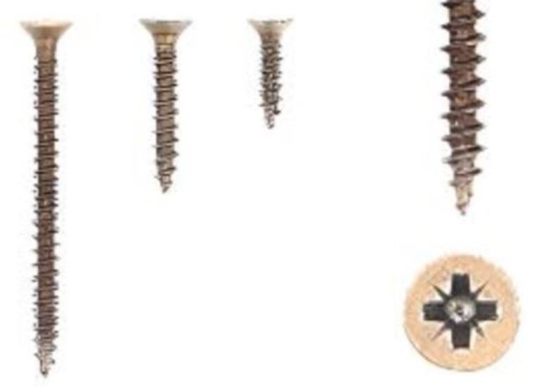 Kit composés de 3 vis 35x16 + 3 vis 4x25 + 3 vis 4x50 Florence antique idéale pour fixations décoratives - Marron, Zinc