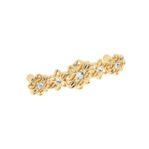 Poignée pour meubles en zamac et cristal Entraxe 96mm plaqué or – Jaune / doré, Zamak