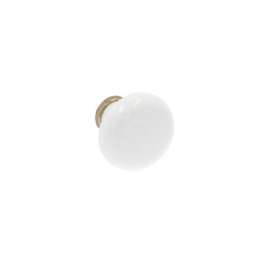 Bouton pour meubles en zamac et Porcelaine Diamètre 35mm plaqué or – Jaune / doré, Zamak