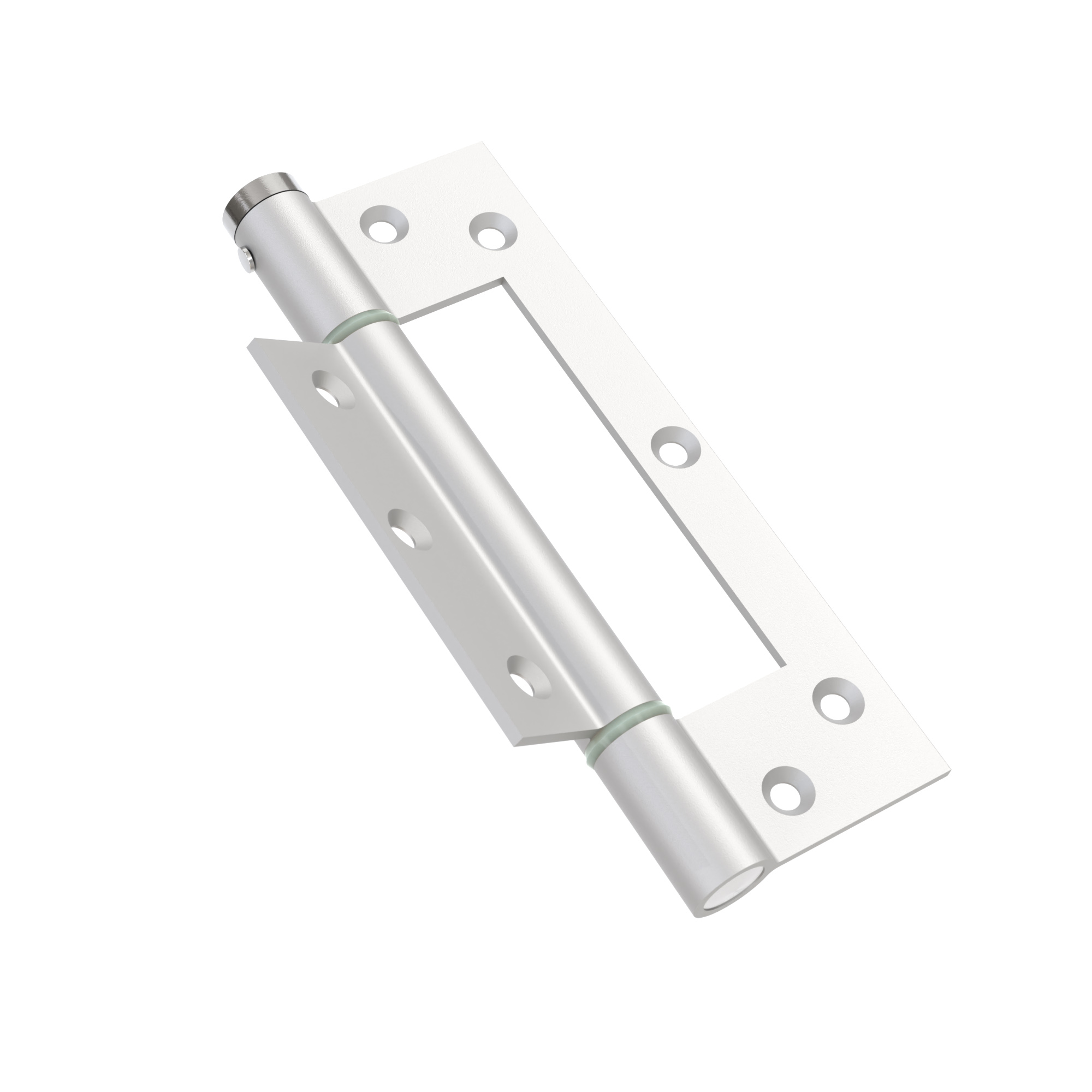 Charnière simple action à ressort, 150X40 mm, en aluminium anodisée argent posée totalement en applique - Gris / argent – Image 2