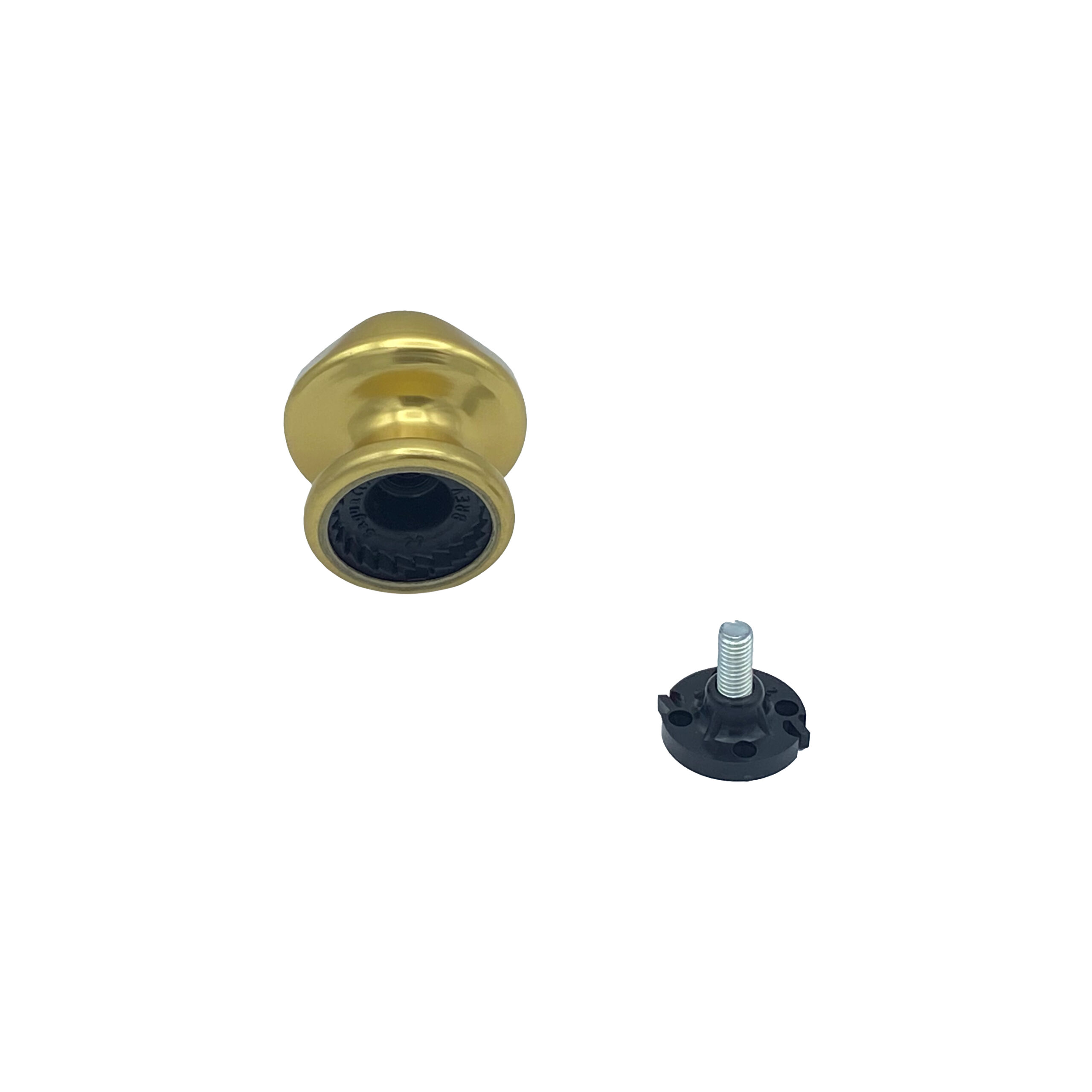 Bouton tirant de porte fixe Ø60 mm en aluminium Or poli - breveté - Jaune / doré – Image 3