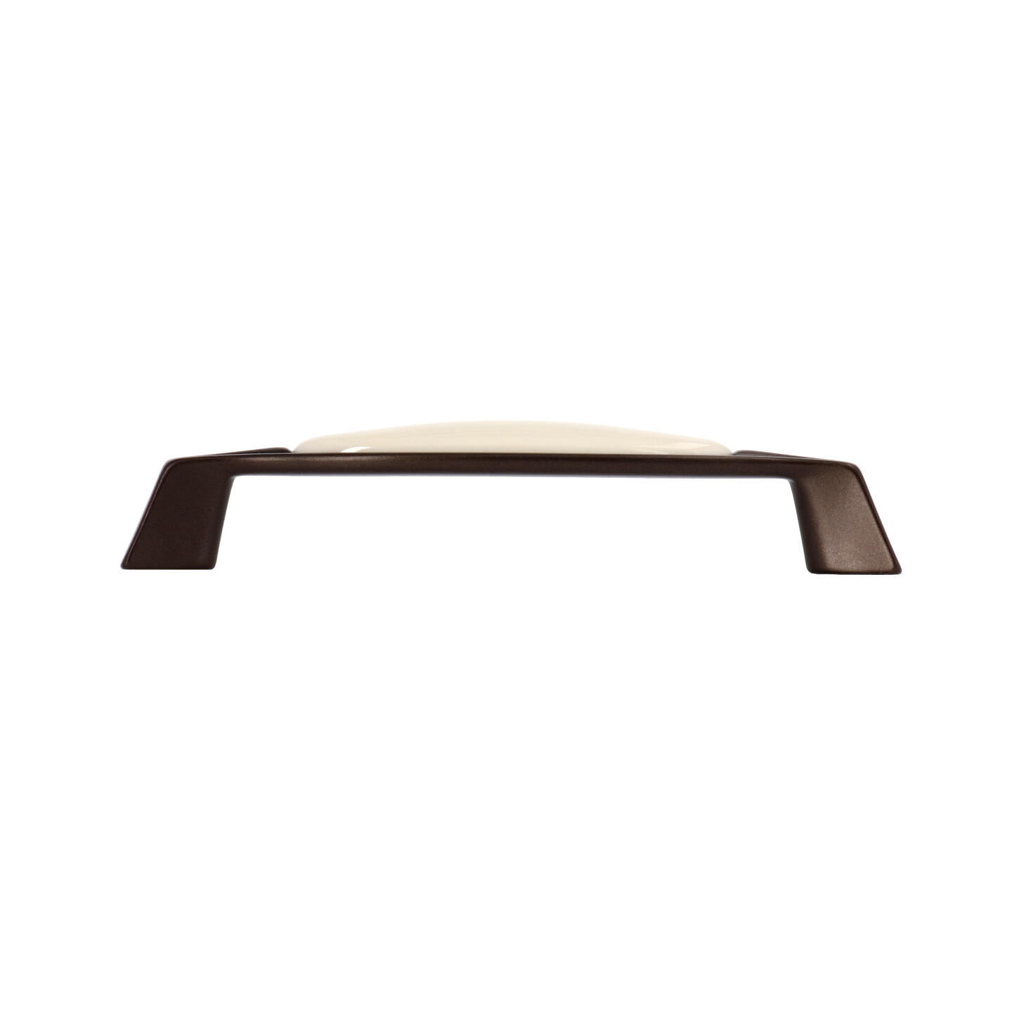 Poignée pour meubles en zamac et Porcelaine Entraxe 128mm Brun alu - Marron, Zamak – Image 2