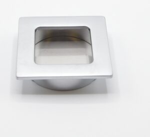 Poignée cuvette carrée de meuble en zamac 50×50 mm CHROMÉ MAT – Jaune / doré, Zamak