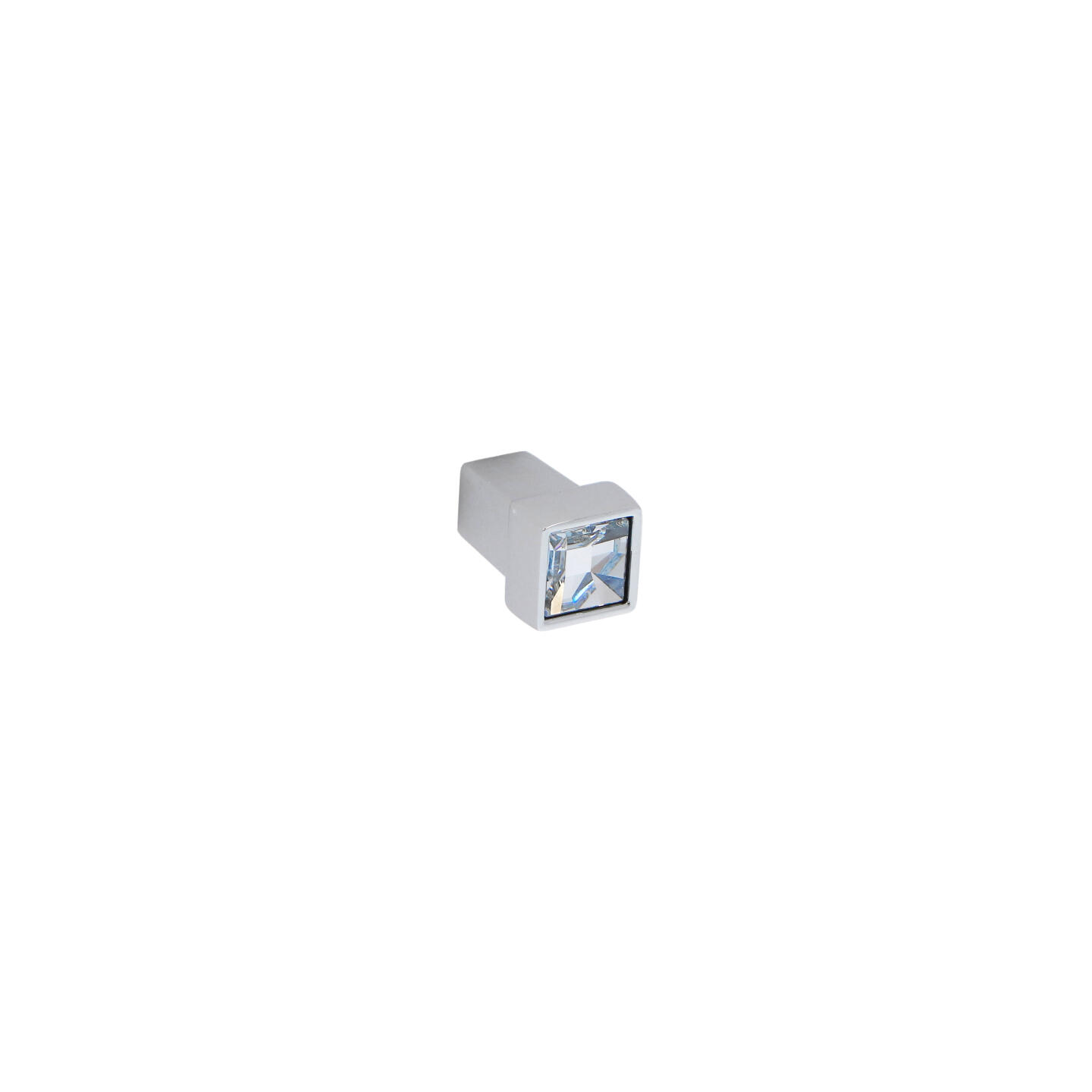 Bouton pour meubles en zamac et cristal Diamètre 13mm x 21 chrome poli - Gris / argent, Zamak