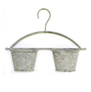 Double Pots à suspendre en métal gris - Gris / argent