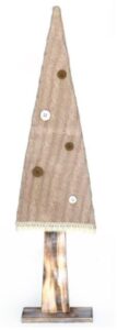 Sapin en fibre naturelle et laine avec Bouton 17×5 x h70cm lot de 4 – Beige