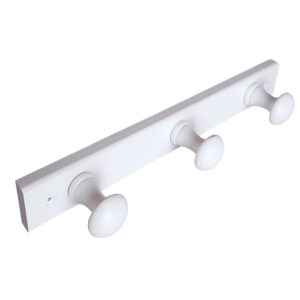 Porte manteau 3 crochets pin laqué blanc lot de 6 piéces – Bois