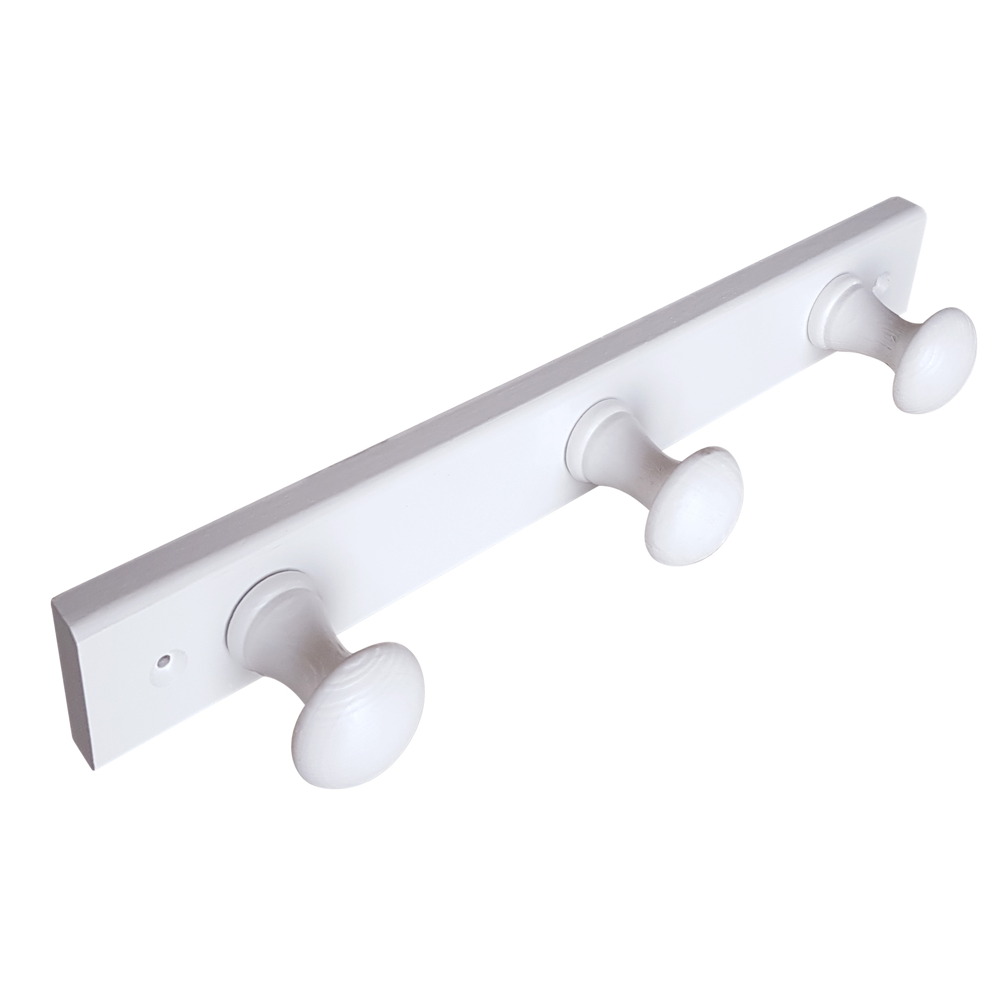Porte manteau 3 crochets pin laqué blanc lot de 6 piéces - Bois