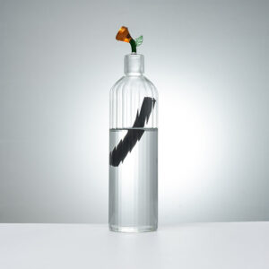 Carafe filtrante économique en verre 1,1L avec charbon de bambou français - Transparent