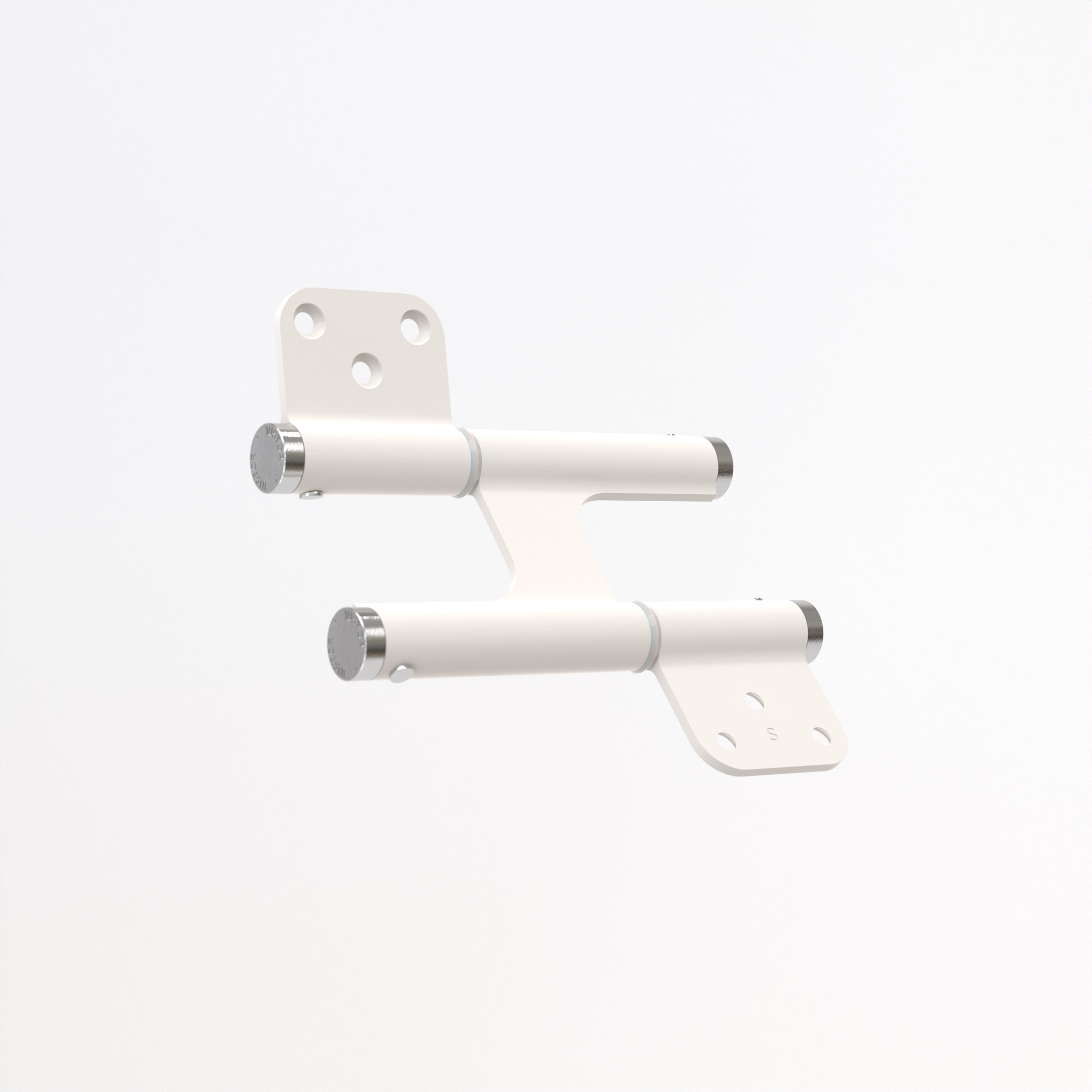 Charnière va et vient à ressort, 120X35 mm, mouvement 180 °, en aluminum Blanc, posée totalement en applique, - Aluminium – Image 2