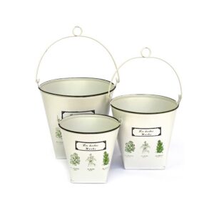 Jardinières cubes en métal, avec 3 cubes variés - Blanc