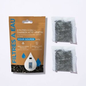 Filtres à gourde nomades au charbon actif – Lot de 2 – Noir