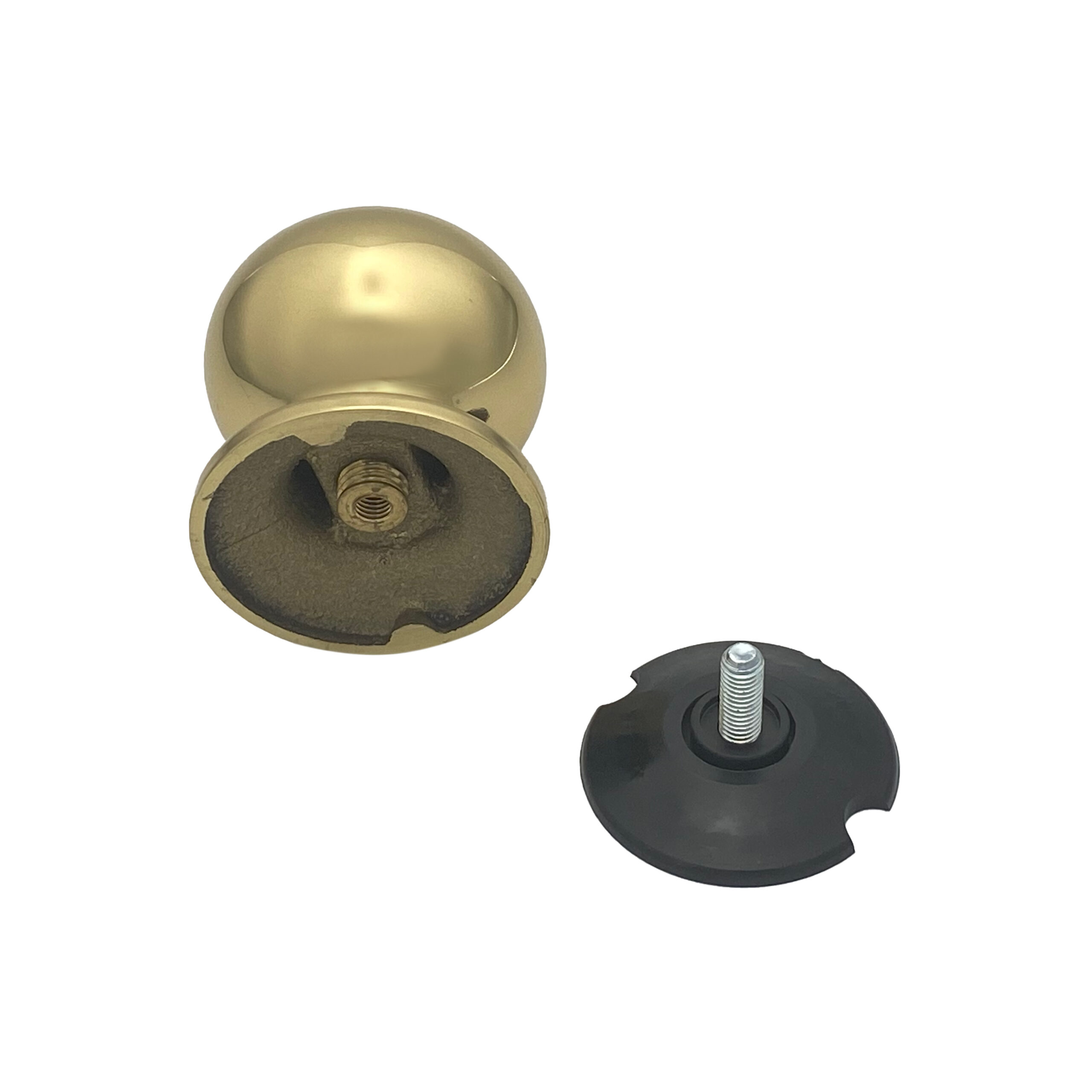 Bouton tirant de porte fixe Ø70 mm en aluminium laqué laiton- lot de 6 Bouton - Jaune / doré - immagine 3