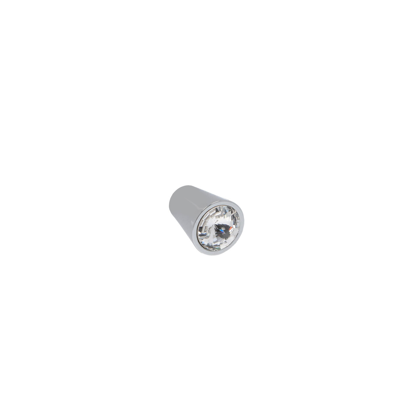 Bouton pour meubles en zamac et cristal Diamètre 17mm chrome poli - Gris / argent, Zamak