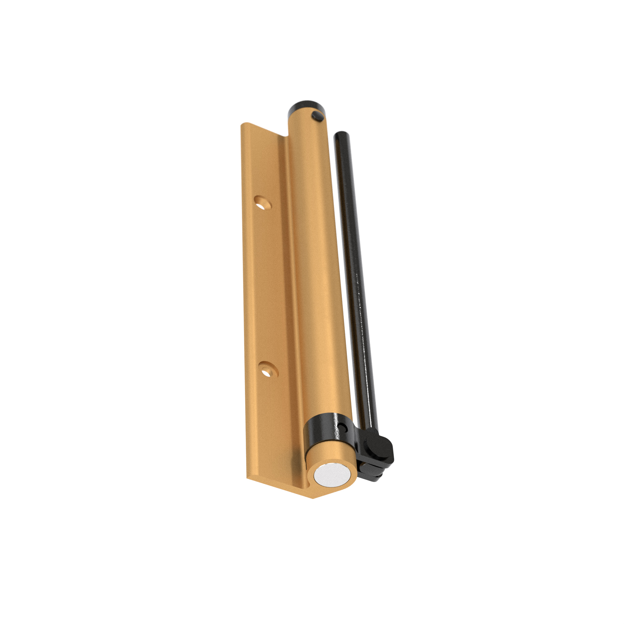 Bras à ressort ferme porte, a corps très fin en Aluminium anodisé or - Jaune / doré – Image 5