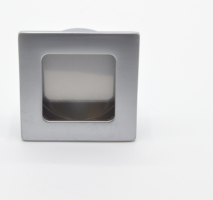 Poignée cuvette carrée de meuble en zamac 50x50 mm CHROMÉ MAT - Jaune / doré, Zamak – Image 2