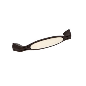Poignée pour meubles en zamac et Porcelaine Entraxe 128mm Brun alu – Marron, Zamak