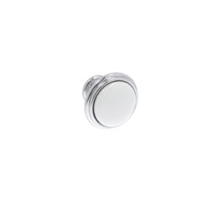 Bouton pour meubles en zamac et Porcelaine Diamètre 35mm chrome poli – Gris / argent, Zamak