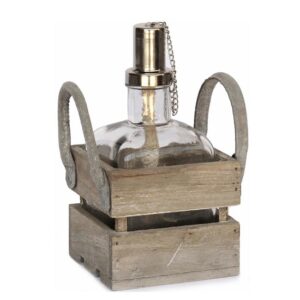 Pot à huile avec support en bois, L 11,5 cm – Incolore / transparent