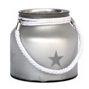 Bougeoir en verre argenté, H 15,5 cm - Gris / argent, Cristal
