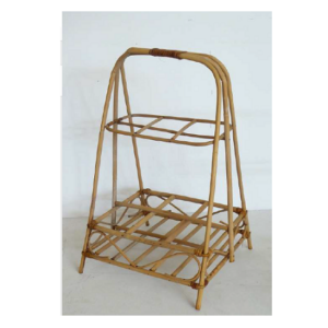 Porte-bouteilles en osier naturel 33x30x 52cm – Beige
