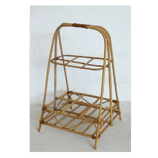 Porte-bouteilles en osier naturel 33x30x 52cm - Beige