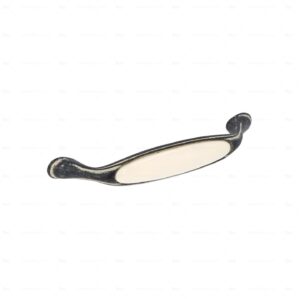 Poignée pour meubles en zamac et Porcelaine Entraxe 128mm Ivoire rustique – Beige, Zamak