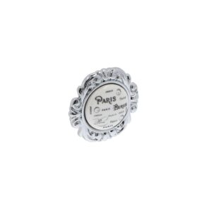 Bouton pour meubles en zamac et Porcelaine Diamètre 45mm chrome poli – Gris / argent, Zamak