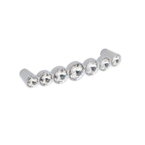 Poignée pour meubles en zamac et cristal Entraxe 96mm chrome poli – Gris / argent, Zamak
