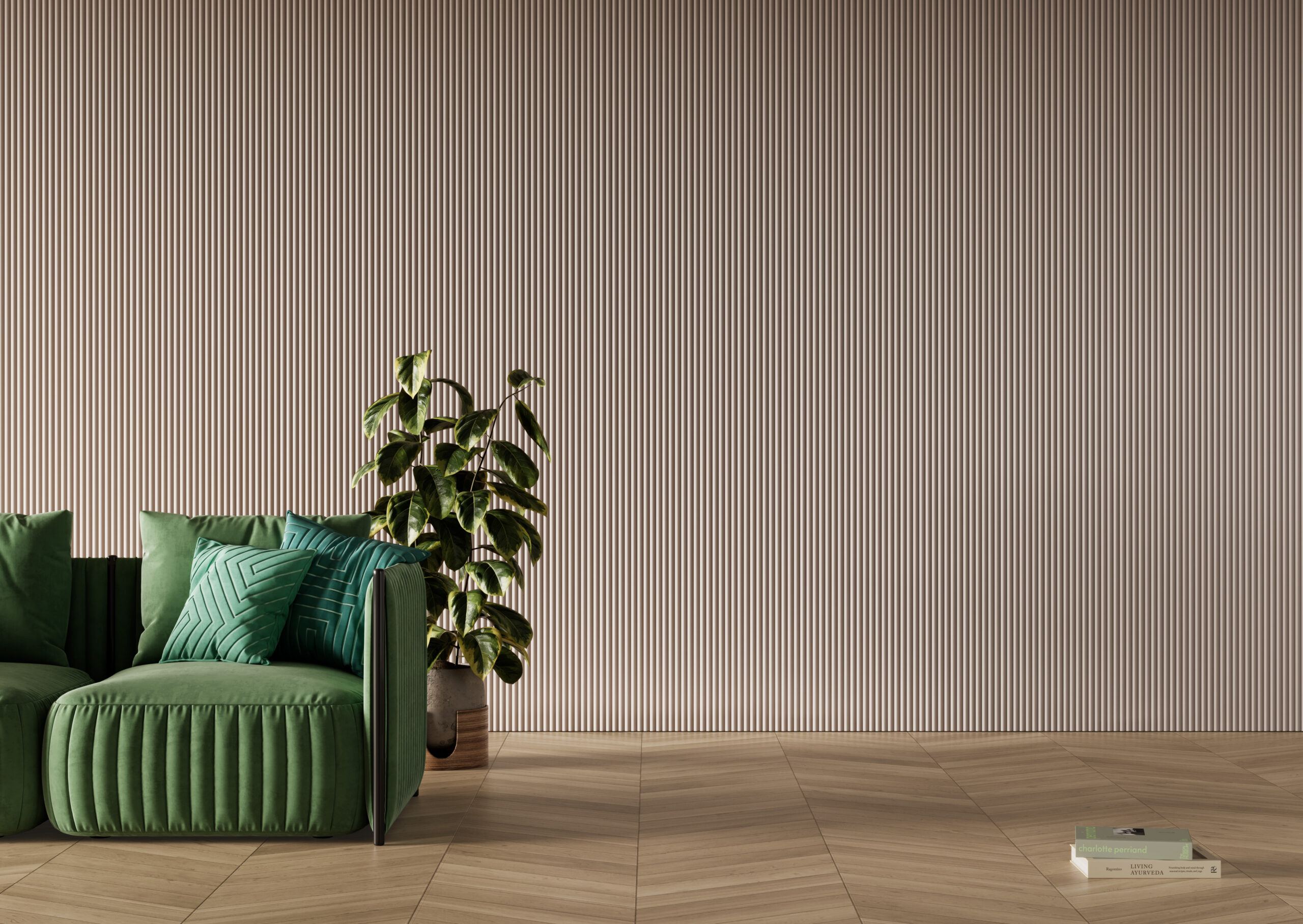Panneau mural 3D en MDF massif Chene naturel mat de 2760 mm X 750 mm – Design ondulé SMOOTH WAVY – Revêtement décoratif intérieur - Marron - Image 8
