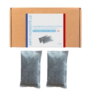 Sachets anti‑humidité au charbon actif végétal – Lot de 2