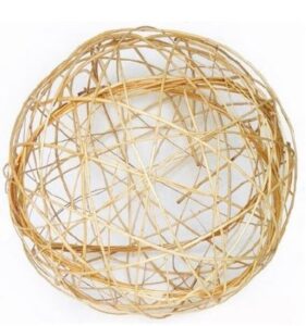 Boule en osier blanc « tupida » diamètre 35 cm – Beige, Rotin