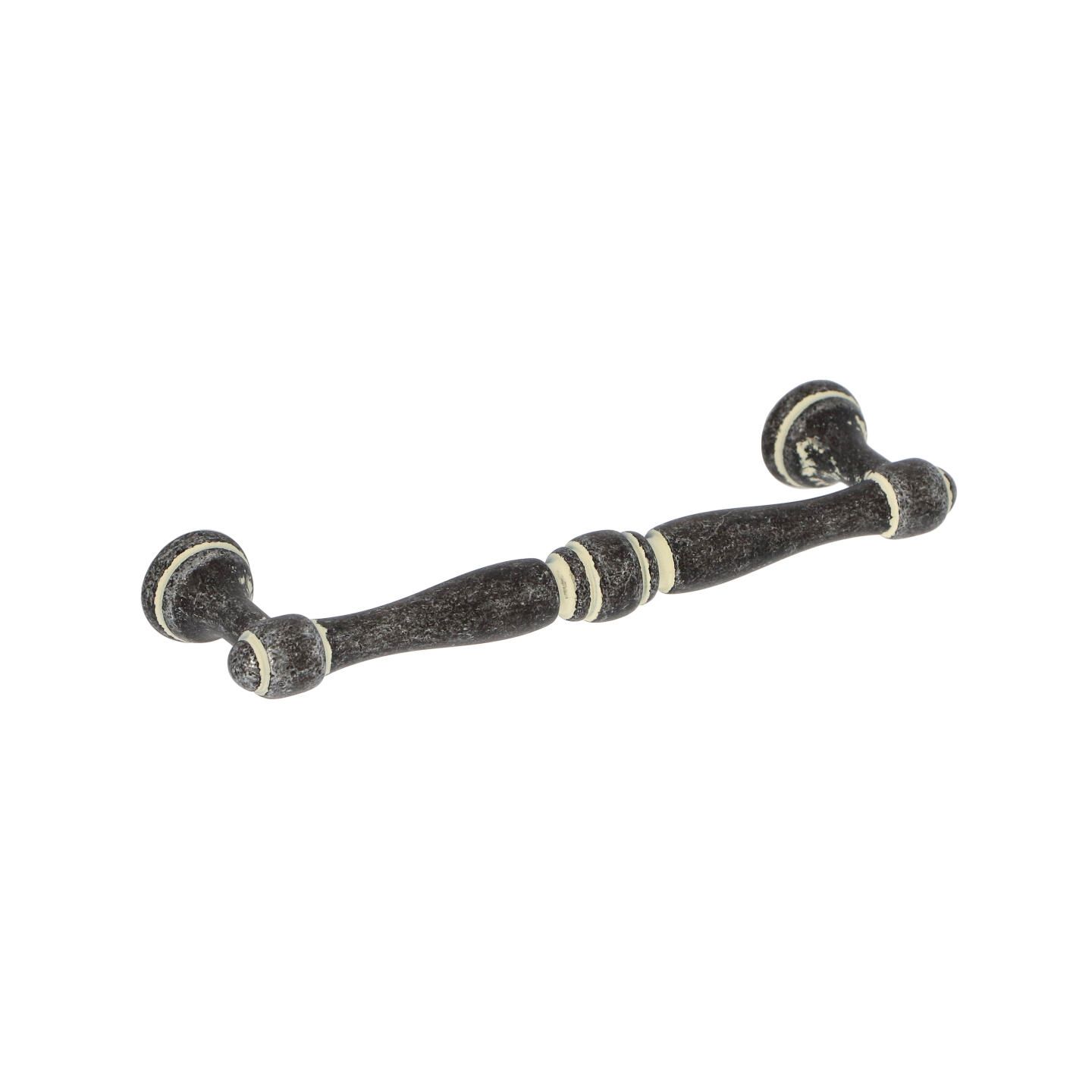 Poignée pour meubles en zamac Entraxe 96mm Ivoire rustique - Gris / argent, Zamak