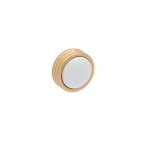 Bouton pour meubles en zamac et Porcelaine Diamètre 34mm Alucover laiton – Jaune / doré, Zamak
